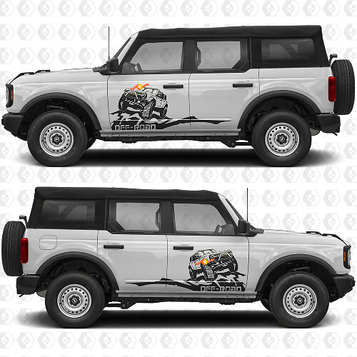 Rock Crawler Mountains Side Doors Graphics Vinyl Decal Sticker 3 fits to Ford Bronco