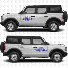 US USA Flag Side Doors Vinyl Decal Sticker Graphics 2 for Ford Bronco 2
