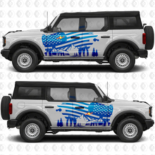 US USA Flag Mountains Side Doors Graphics Vinyl Decal Sticker fits to Ford Bronco 2