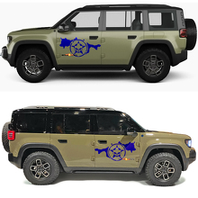 Military Star Punisher Skull Side Doors Vinyl decal sticker 2 for Jeep Recon 2