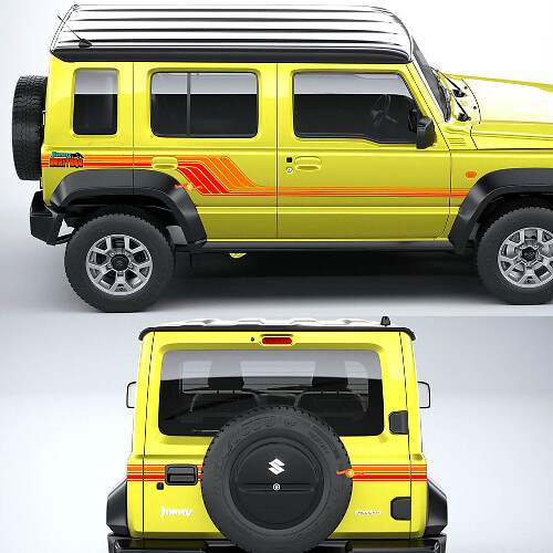 Heritage Retro Side and Rear Stripes Vinyl Decal Kit for Suzuki Jimny XL