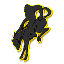 Yeti on Horse Bronco Guardabarros Insignias Emblema de Portón 3D 6