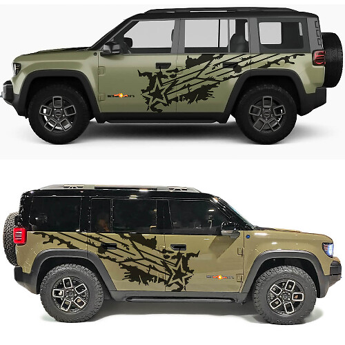 Military Star Splash Side Doors Vinyl decal sticker for Jeep Recon 1