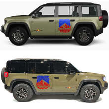 Overland Adventure Mountains and Topographic Map Side Doors Vinyl Decal for Jeep Recon 3