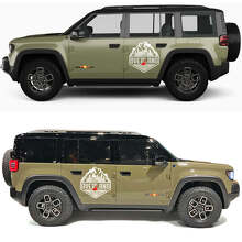 Overland Campfire Forest and Mountains Side Doors Vinyl Decal for Jeep Recon 2