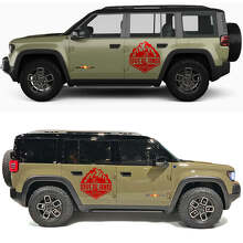 Overland Campfire Forest and Mountains Side Doors Vinyl Decal for Jeep Recon 3