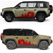 Deer Forest Line Side Doors Vinyl Decal for Jeep Recon 3
