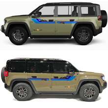 Retro Stripes Sport Sunset Side Doors Vinyl Decal for Jeep Recon 2