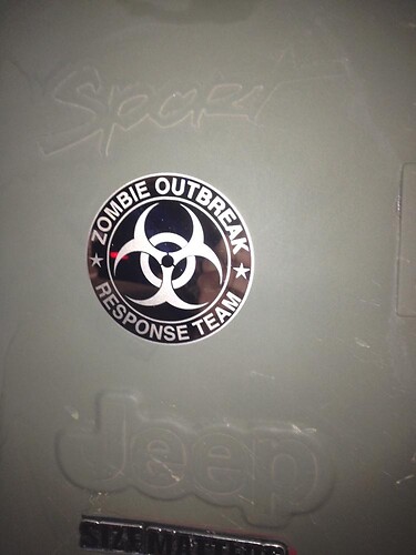Zombie Outbreak Response Team Biohazard Fender Vinyl Decal Sticker for Jeep Wrangler