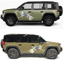 Vinyl Decal with Distressed US Flag Claw Side Doors for Jeep Recon 3