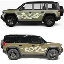 Vinyl Decal 2 de puertas laterales con bandera de EE. UU. desgastada para Jeep Recon 2