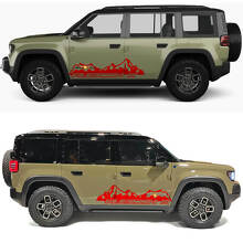 Montagnes Silhouette Rubicon X Portes Latérales Autocollant Vinyle 2 pour Jeep Recon 3