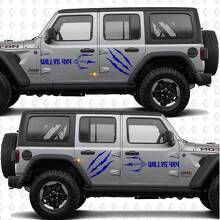 4x4 Claw Marks Willys Side Doors Vinyl decal sticker fit Jeep Wrangler 2