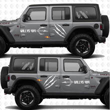 4x4 Claw Marks Willys Side Doors Vinyl decal sticker fit Jeep Wrangler 3