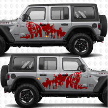 Bear Trees Splash Side Doors Vinyl decal sticker fit Jeep Wrangler 3
