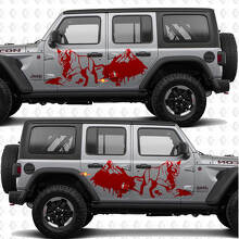 Cougar Mountains Splash Side Doors Vinyl decal sticker fit Jeep Wrangler 3