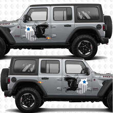 Flag Military Star Bald Eagle Side Doors Vinyl decal sticker fit Jeep Wrangler 2