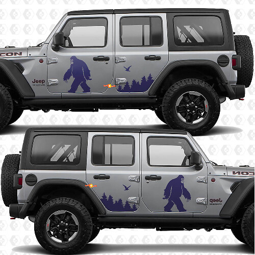 Sasquatch Forest Line Side Doors Vinyl decal sticker fit Jeep Wrangler