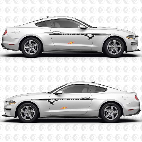 S550 50L Coyote V8 Minimal Accent Side Doors Vinyl Decals Stickers for Ford Mustang 1