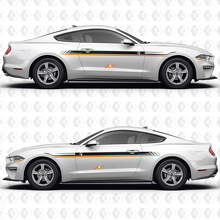 S550 GT Double Parallel Stripes Side Doors Vinyl Decals Stickers for Ford Mustang 2
