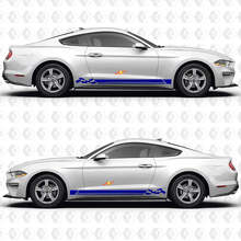 Checkered Flag and Triple Stripes Side Vinyl Decal Sticker for Ford Mustang_2