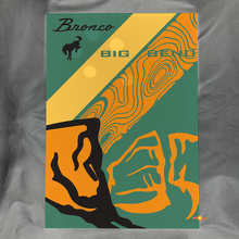 Panneau Mural d'Atelier en Acrylique Brillant Montagnes Big Bend Bronco 2