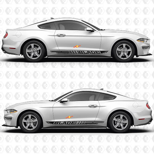 Split Blade Stripes Side Door Vinyl Decals Stickers for Ford Mustang