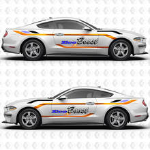 Vintage Racing Blocks EcoBoost Side Door Vinyl Decals Stickers for Ford Mustang 3