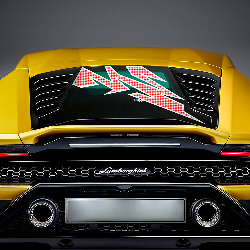 Abstrakt Grafisk Bakrute Vinylklistremerker for Lamborghini Huracan Evo 1