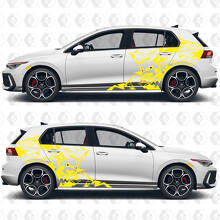 Pikachu Lightning Abstract Graphic Side Door Rear Quarter Vinyl Decal Stickers for Volkswagen Golf 3
