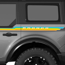 Bronco Custom Beach Stripes Side Doors and Fenders Vinyl Decals Stickers for Ford Bronco 2