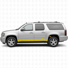 Layered Peaks Door & Rocker Panel Vinyl Stripes for Chevrolet Suburban GMT900 2007-2014_3