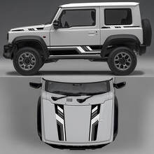 Rhino Edition Abstrakte Linien Grafik Seiten Türen und Motorhauben Vinyl Aufkleber 2 für Suzuki Jimny 3
