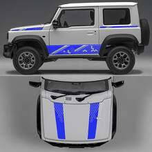 Rhino Edition Honeycombs Abstract Lines Graphic Side Doors and Bonnet Vinyl Decals for Suzuki Jimny 3