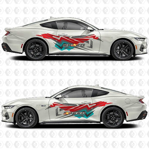 Abstract Speed Art Side Door Vinyl Decal Sticker Graphics for Musclecar Musclecarmodel 1