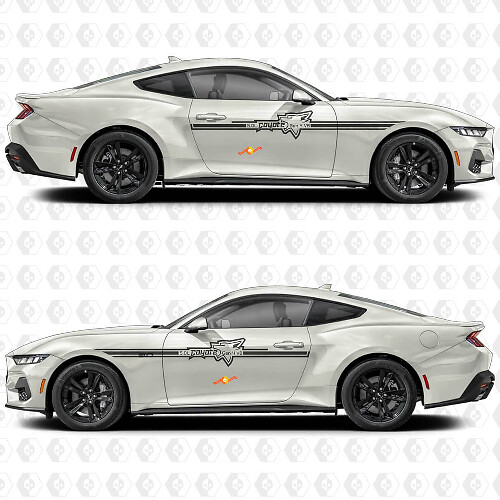 Coyote Outline Accent Stripe Side Door Vinyl Decals Stickers for Ford Mustang 1