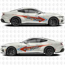 Street Fighter Look Side Door Vinyl Decals Stickers for Ford Mustang 2
