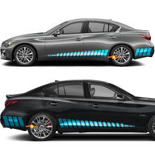 Strobe Racing Stripes Rocker Panel Vinyl Decal Kit for Infiniti Q50 Q60_3