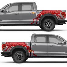 Abstract Graphics Text Side Doors Rear Wings Vinyl Decal Sticker for Ford F-150 3