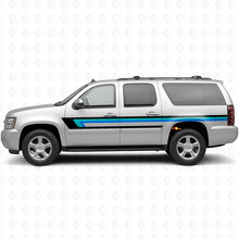 Retro Upper Beltline Door & Rear Quarter Vinyl Stripes for Chevrolet Suburban GMT900 2007-2014_2