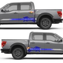 Vinyl Decal Sticker with American Flag Integrated Side Doors for Ford F-150 2