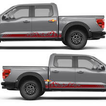 Mountain Range Graphic Side Doors Rocker Panel Vinyl Decal Sticker for Ford F-150 2