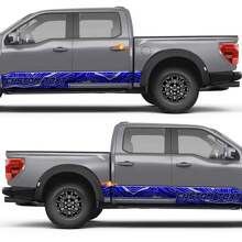 Topographic Map Pattern Side Doors Rocker Panel Vinyl Decal Sticker for Ford F-150 2
