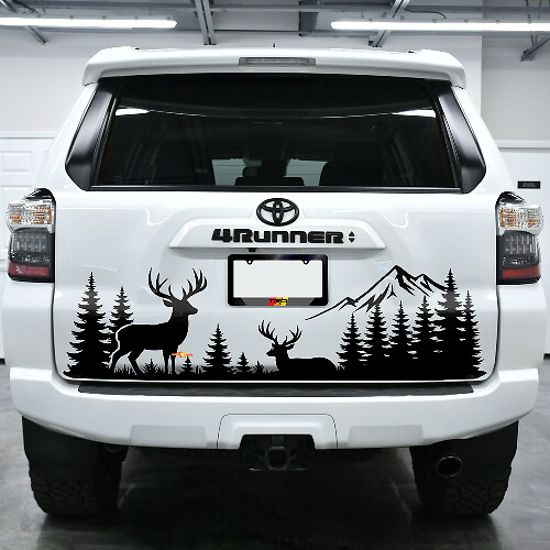 Rear Mountains Forest Deer Vinyl Decals Stickers for Toyota 4Runner 1