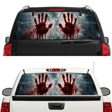 Zombie Hands Broken Glass Rear Window or Tailgate Vinyl Decal for Pick-up Trucks SUVs_2