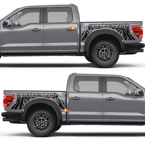 Abstract Graphics Custom Text Rear Fender Vinyl Decal Sticker for Ford F-150 1