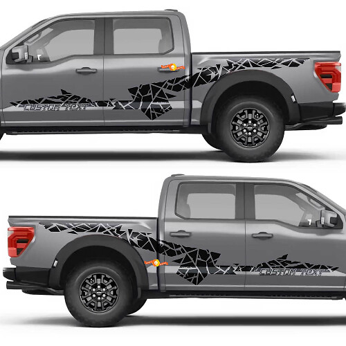Geometric Sharp Line Side Door Rear Fender Vinyl Decal Sticker for Ford F-150