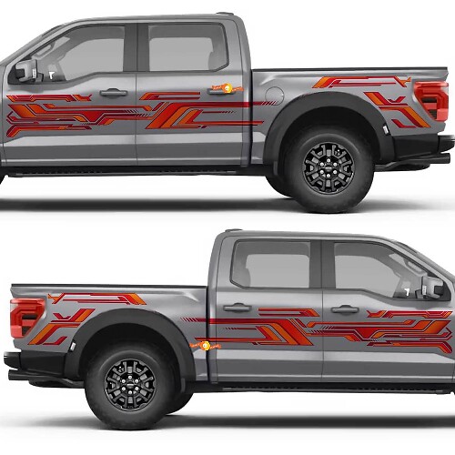 Retro Block Side Door Rear Fender Vinyl Decal Sticker for Ford F-150