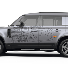 Side Door Topographic Map Decal for Land Rover Defender 110 4