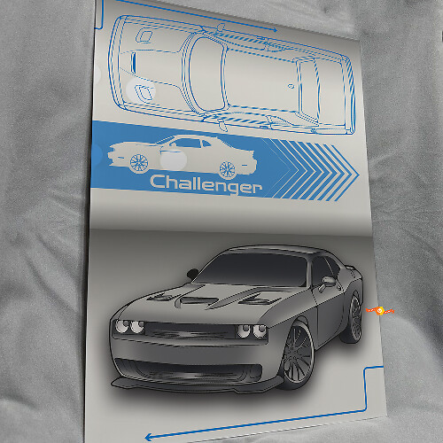 Custom Challenger Glossy Acrylic Garage Wall Art Panel for Dodge Challenger fans